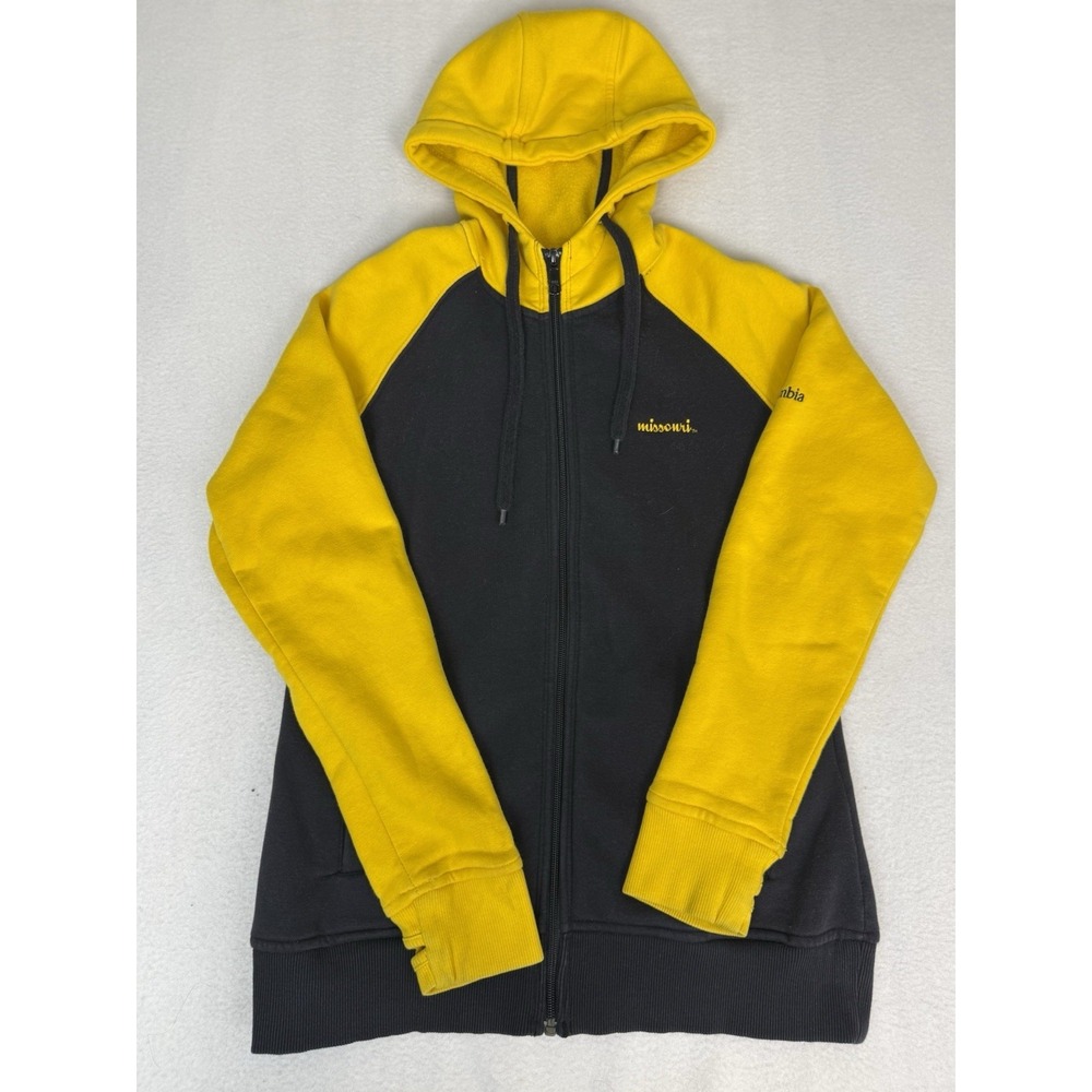 Columbia Missouri Mizzou Tigers Full‎ Zip Hoodie Womens L Large Black Yellow